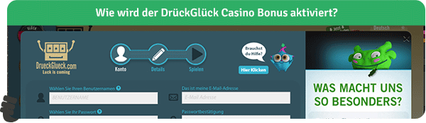 DrückGlück Casino Bonus Aktivieren