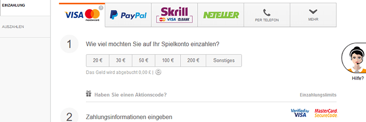 888sport Zahlungsmethoden