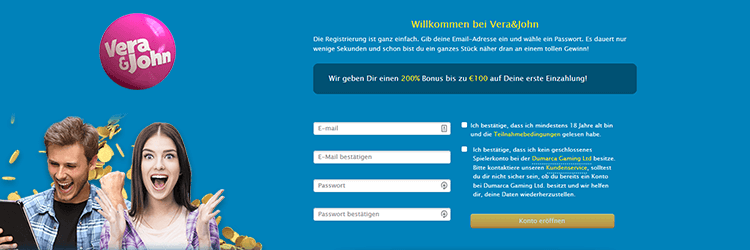 Vera&John Casino Registrierung